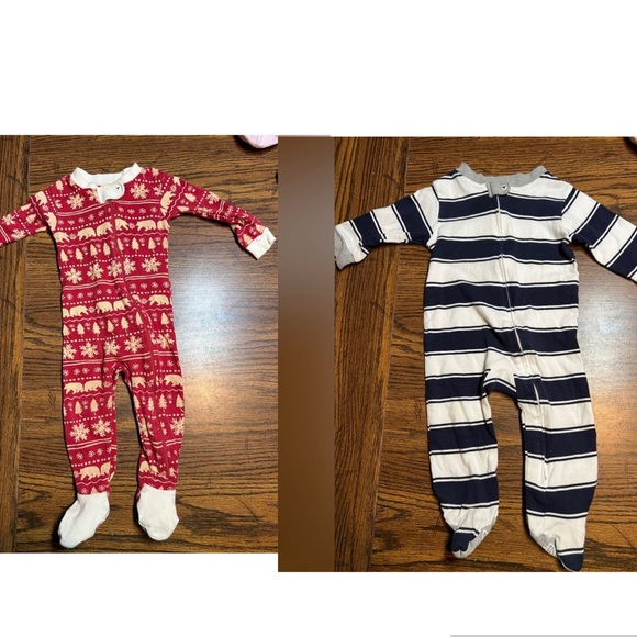 Burt's Bees Other - Bundle lot of 2 Burt’s bees bear and striped sleep and play outfits 6-9 months
